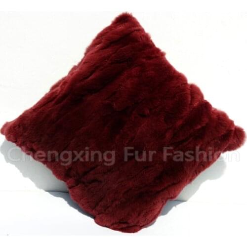 Free Shipping CX-D-27 40x40cm Sofa Cushion Cover Patchwork Rex Rabbit Fur Cushion