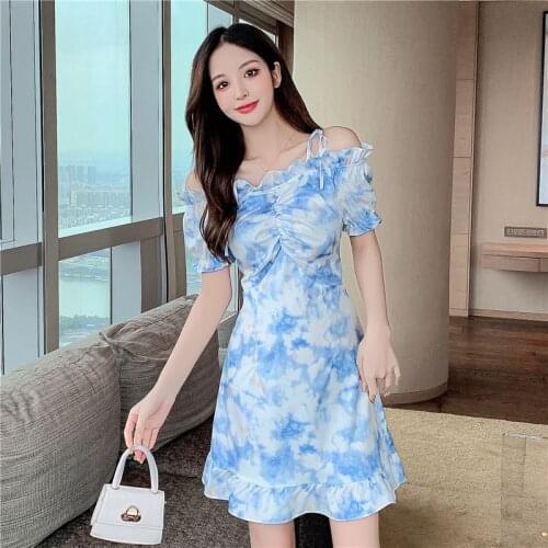 Голубые летние платья COIGARSAM China At AliExpress