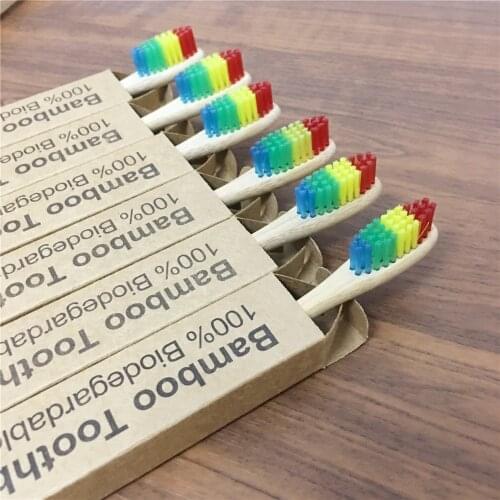 10packs Natural Bamboo Toothbrush Eco-Friendly Wood Toothbrushes Soft Bristles with travel Teeth brush case Oral Care Adults