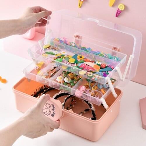 Childrens Hair Accessories Storage Box Rubber Band Headdress Cute Jewelry Box Home Bedroom Desktop Storage Toiletry Artifact