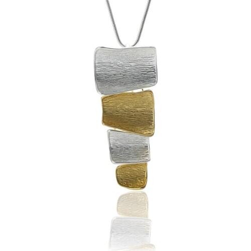 ELOHYI Long Necklace Double Plated Vintage Statement Geometric Pendants Women Fashion Jewelry Collares Mujer Kolye Jewelry