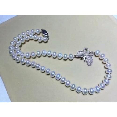 Classic AAA 10-11mm south sea round white pearl necklace 18inch 925s >Selling jewerly free shipping
