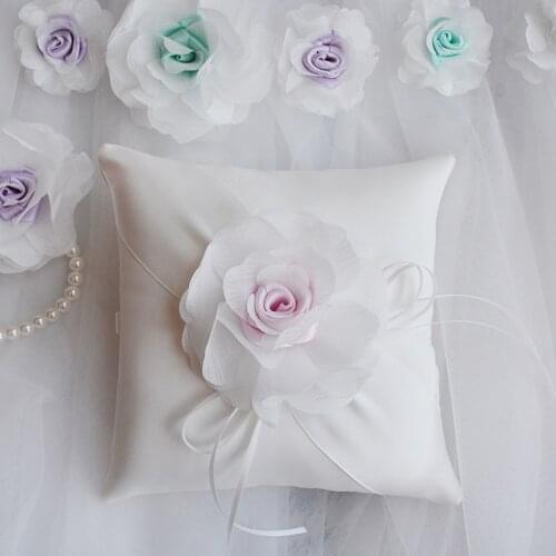 Top Quality Lace ring pillow Cushion pink big Small flower Pillows Wedding Decoration Party supplies accessories 16cm/18cm/20cm