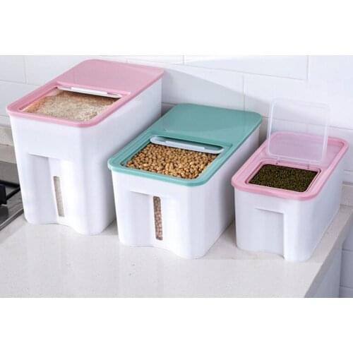 Kitchen Square Rice Storage Box Plastic Large Capacity Container Box Grain Flour Dispenser Moisture Proof Food Container Boxes