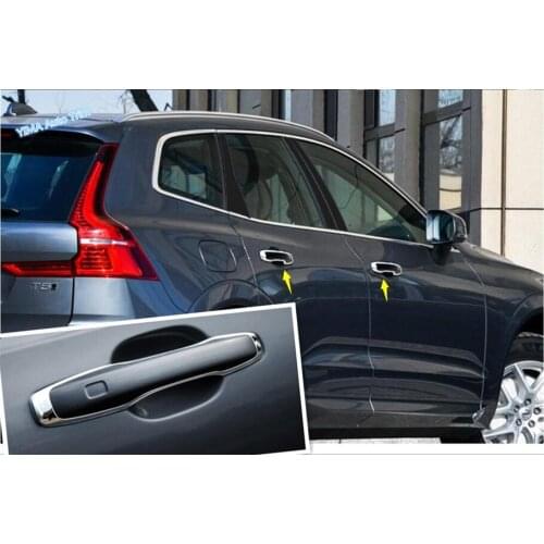 Lapetus Car Styling Side Car Door Handle Frame Cover Trim 4 Pcs / Bright Style For Volvo V90 Cross Country 2017 2018 2019 ABS