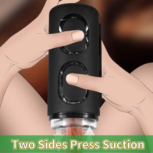 Sourcion Masturbator Cup Opening Design Easy Clean Handhold Control Pressure Vacuum Cucking Pussy Pocket Cup Sex Toys for Man