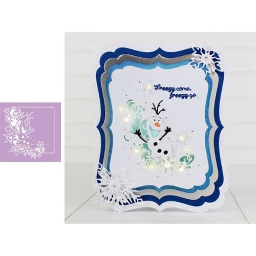 Happy snowman corner metal cutting dies cut die mold for DIY Scrapbooking cards making crafts knife mould 2019 new arrival