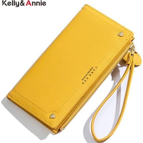 Fashion Designer Heart Tassel Rivet Long Wallet for Women Wristband Clutch Phone Pocket Female Wallets Pu Leather Ladies Purse