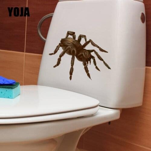 YOJA 22.5X17.4CM Funny Pattern Toilet Sticker Living Room Home Decor Wall Decal Spider Like Insects T5-1211