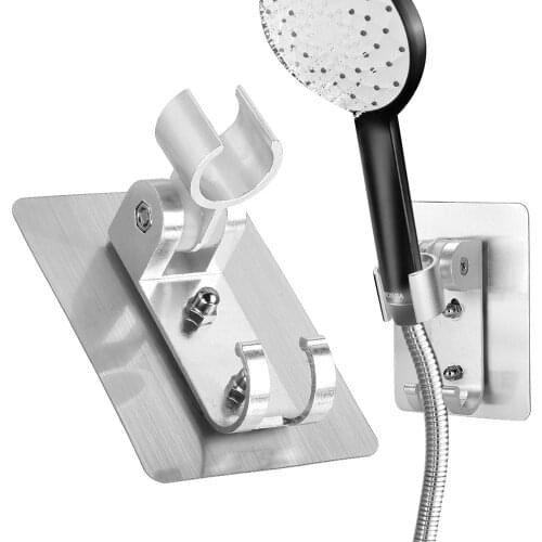 Wall Gel Mounted Shower Holder Head Stand Bracket Fitting Portable Hand Held Bathroom Shower Head Hook Pedestal Bracket