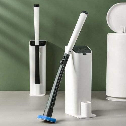 Disposable Bathroom Toilet Clean Brush Long Handle No Dead Corner Cleaning Brush Replacement Brush Head Cleaning Tool Set