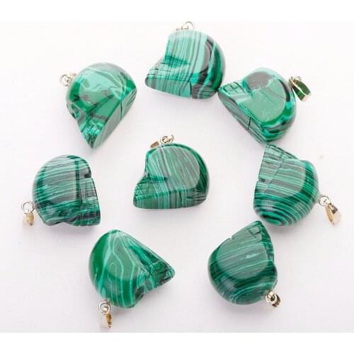 Wholesale 25pcs Lot Fubaoying Fashion Natural Stones Mixed Engraving Skull Skeleton Pendant For DIY Jewelry Make