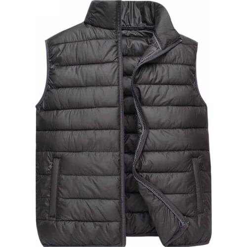 Autumn Winter New Men Vest Jacket Solid Color Sleeveless Waistcoat Down Jacket Coat Male Casual Cotton Vest Plus Size 4XL