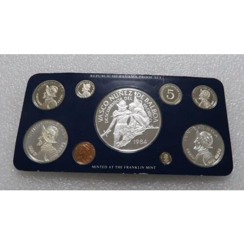 Real Rare Silver Original Coin Collection Original Box Panama-1984 9 Proof Coins Rare Version