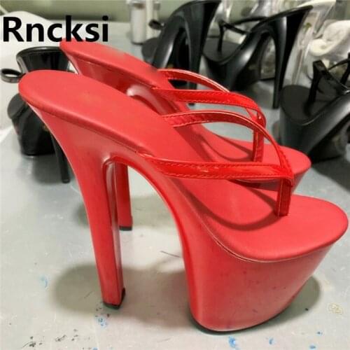 Rncksi Women New High Platform Open Toe Shoes 17cm High-Heeled Shoes Sexy Slippers Hot Sale Slippers