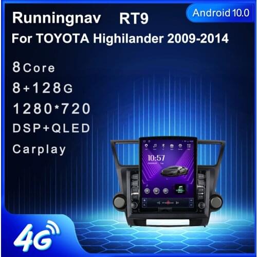 Runningnav For TOYOTA Highilander 2009 2010 2011 2012-2014 Tesla Type Android Car Radio Multimedia Video Player Navigation GPS