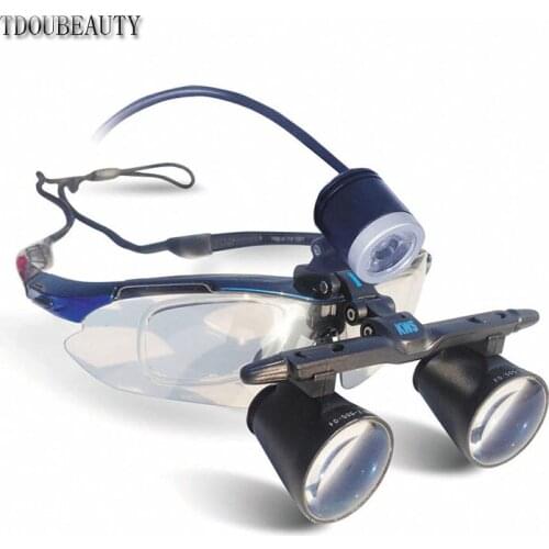 TDOUBEAUTY FD-501G-2 1W LED Dental Head Light And One-Way Spiral Filter Magnifier Loupe Free Shipping