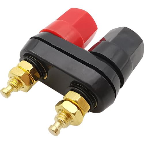 Double Banana Speaker Plug Jack Terminal Binding Post Power Amplifier Connector 4mm Red Black Dual 2-way Banana Speaker Plugs