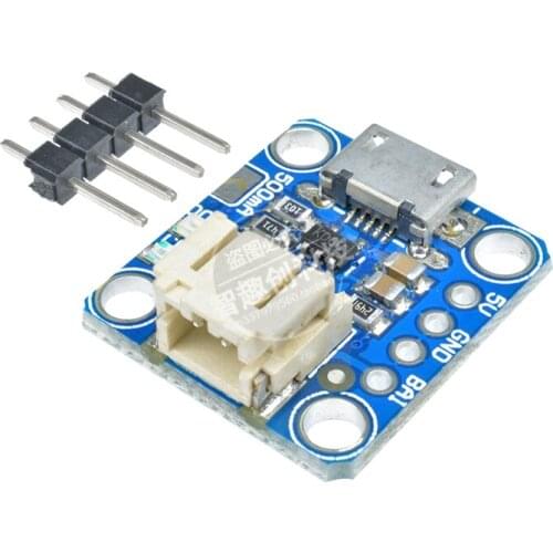 3.7V 4.2V Micro Lipo Micro USB Lithium Battery Charger Board Micro-B Li-Ion Battery Chargin Module with LED Indicator JST Socket