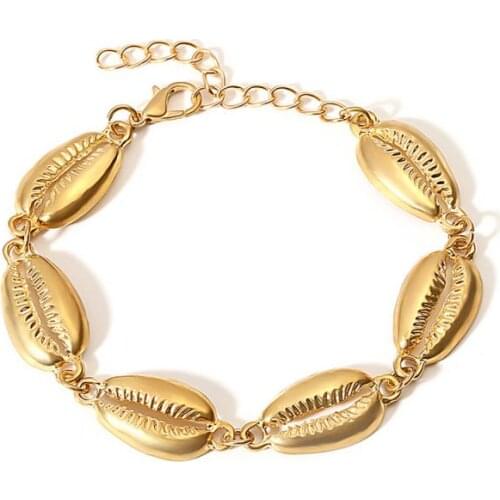 1 Pc Bracelet Womens Personality Creative Hawaiian Style Casual Jewelry Chain Natural Shell Alloy Hand-woven Bracelet Jewelry
