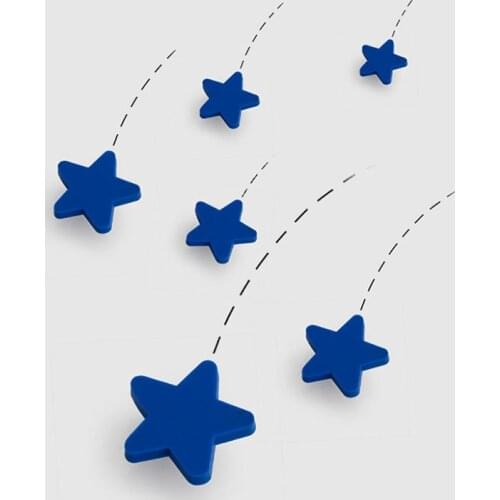 6 Pieces New Star Moon Cloud Shape Cartoon Rubber Handle for Childrens Drawer Door Wardrobe