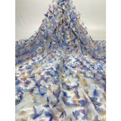 3d furry tulle mesh cute circle big sequins French embroidery fashion skirt design fabric 5 yards