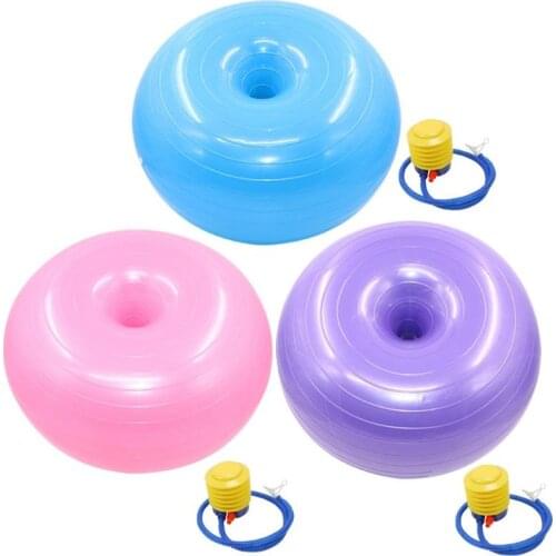 50cm Donuts Yoga Thick Explosion-Proof Ball Excercise Fitness Outdoor Indoor Balance Muscle Training Yoga Ball Chair with Pump