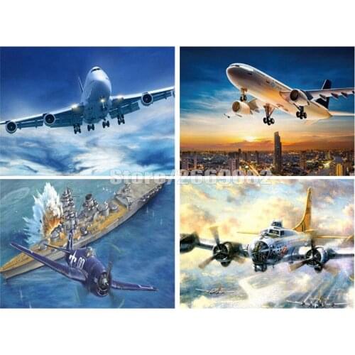 5d Diamond Painting Cartoon Aircraft Diamond Embroidery Full Drill Square Home Decoration New Arrival Handwork TT1565