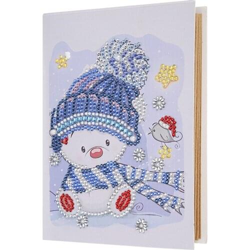 Special Shaped Diamond Painting Photo Album Cartoon Snowman Fotoalbum Diamond Embroidery Mosaic Holiday Cards Gift for Kids