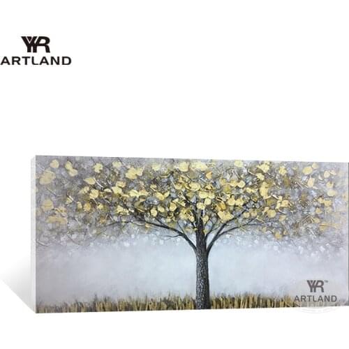 Big money trees home wall decoration handmade abstarct oil painting on canvas wall hanging picture for living room study unframe