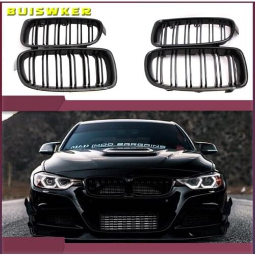 1Pair Gloss Black Front Grille/Grilles Kidney For BMW 3-Series F30 F31 F35 2012-2017 Car Styling