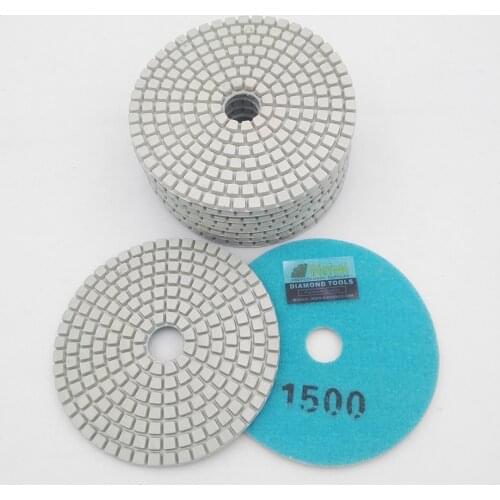 DIATOOL 10pcs #1500 Diameter 100mm White Resin Bond Sanding Discs 4" Professional Diamond Wet Polishing Pads