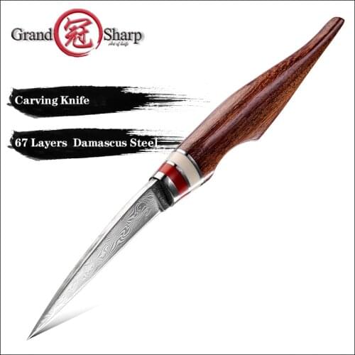 Grandsharp Kitchen Carving Knife 67-Layer Damascus Steel Sharp Vegetable Fruit Platter Carving Main Master Knives with Gift Box