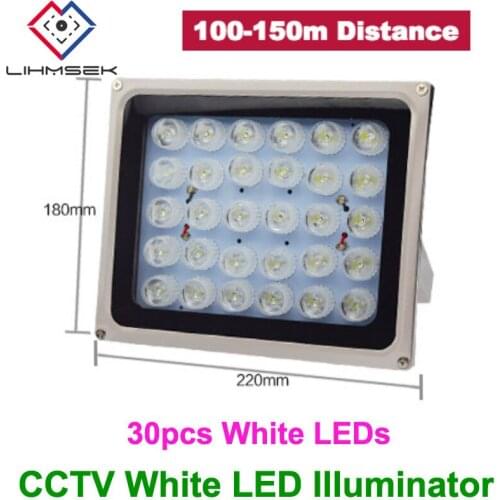 Lihmsek Long Distance 30pcs White LED Illuminator Light CCTV IR Infrared Night Vision For Surveillance Camera, Free Shipping