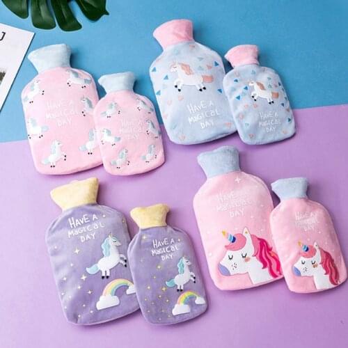 Mini Small Cartoon Portable Hot Water Bag Unicorn Hot Water Bottle Natural Rubber Water Injection Cute Hot Water Bottle