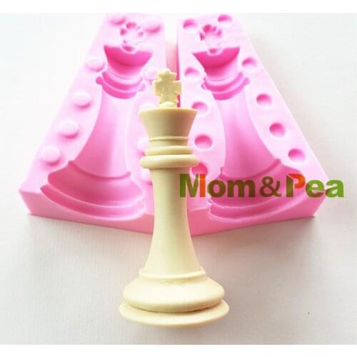 Mom&Pea 0999-1002 Free Shipping Chess Big Size Shaped Silicone Mold Cake Decoration Fondant Cake 3D Mold Food Grade