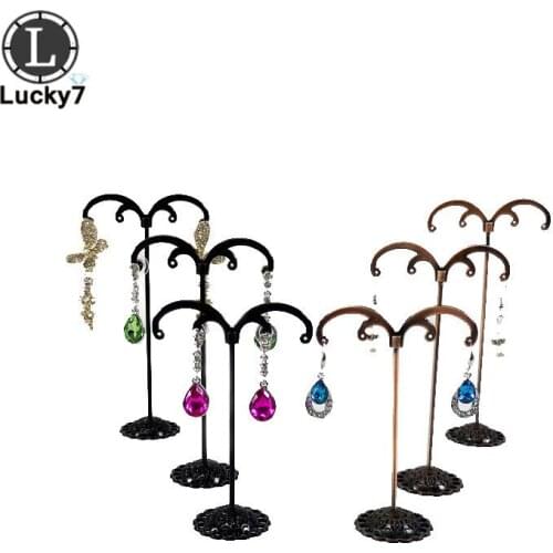 3pcs/lot Metal Jewelry Organizer Holder Rack Black Antique Tree Earring Stud Bracelet Organizer Ornament Hanger Stand Holder