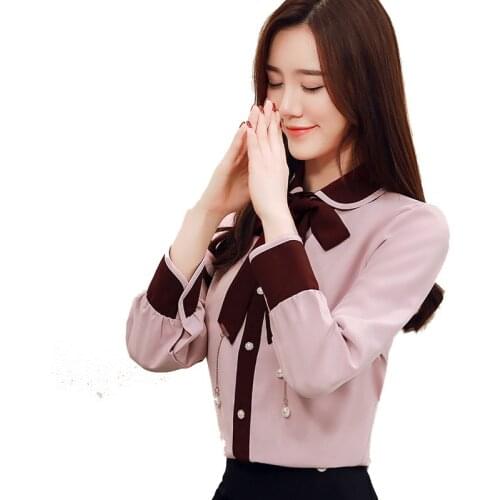 Spring autumn cute soft shirt 2019 new arrival solid color long sleeve sweet blouse for women