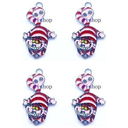 New 20 Pcs Alice in Wonderland Cheshire Cat Charm Pendants DIY Jewelry Making Free Shipping XT019