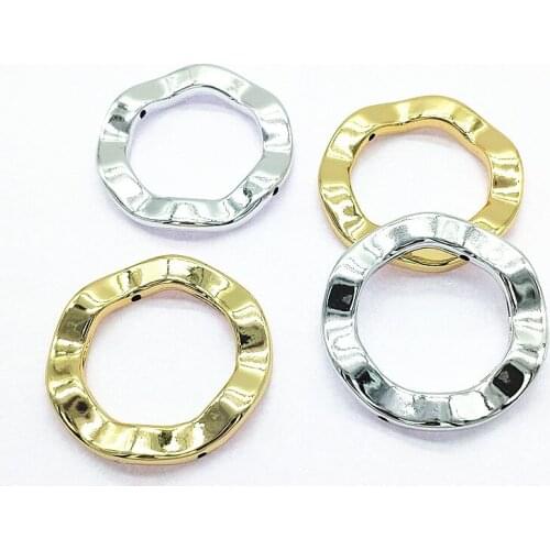 New arrival! 32x45mm 100pcs/lot Acrylic UV Plating Ring-shape Beads for Jewelry DIY (Design as shown)
