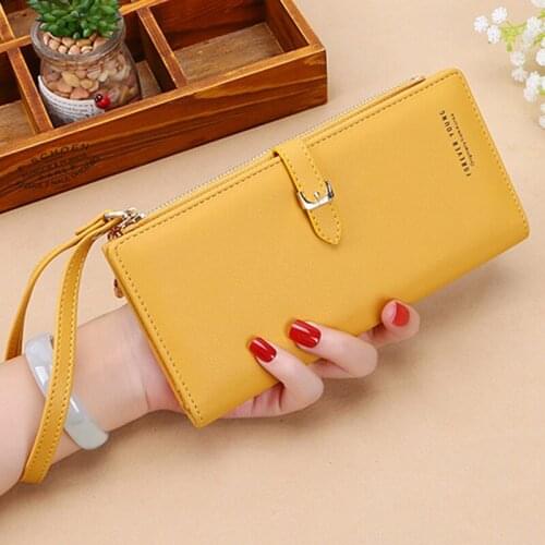 New High Capacity Woman Hasp Long Wallet Soft Artificial Leather Wallet 3 Folds Card Holder Purse Simple Women Fashion Phone bag