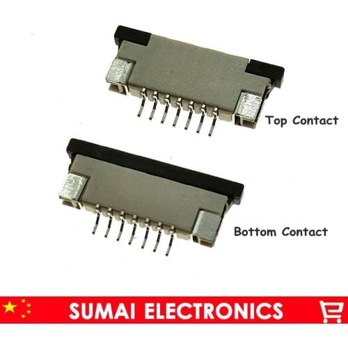 Sample, 7Pin FPC FFC connector socket,7 pin 1.0mm flex cable socket for LCD screen interface.ROHS,7P