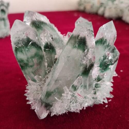 300-1000g Rare Beautiful Green Ghost phantom Quartz Crystal Cluster Specimen