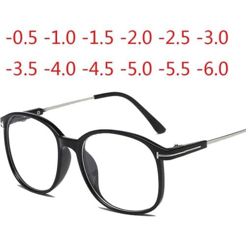 Retro Big Oversized Frame Myopia Eyeglasses Women Men Eye Glasses Prescription Oculos De Grau -0.5 -1.0 -1.5 -2.0 -2.5 To -6.0