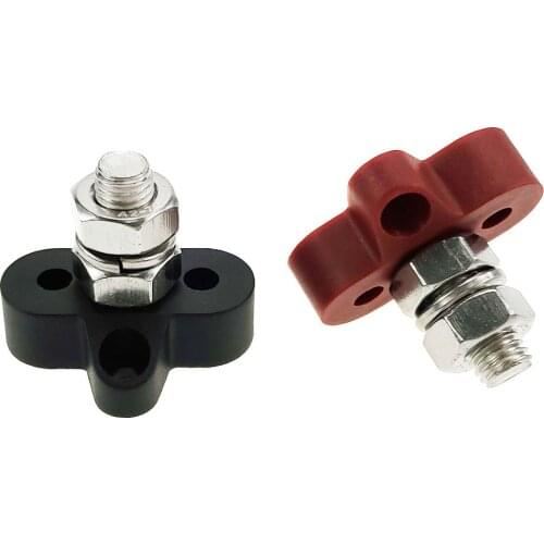 Iztoss Single Heavy-Duty Terminal Studs with Connecting Bus Bar Power Terminal Blocks Link Negative M10 (3/8") + M10 (3/18")