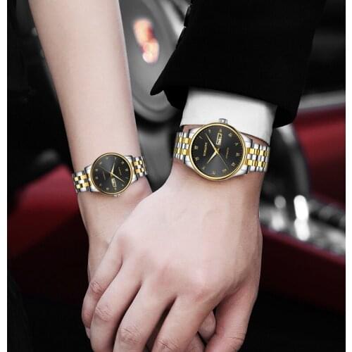 Couple watch Xinqite Quartz Watch Top Brand Luxury Stainless Steel Waterproof Clock For Lovers Relogio Masculino