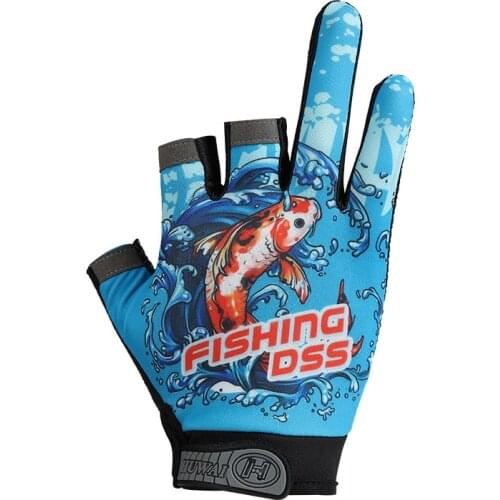 1 Pair 3 Fingerless Fishing Gloves Breathable Quick Drying Anti-slip Fishing Gloves winter fishing For Unisex Carp Finger Glove