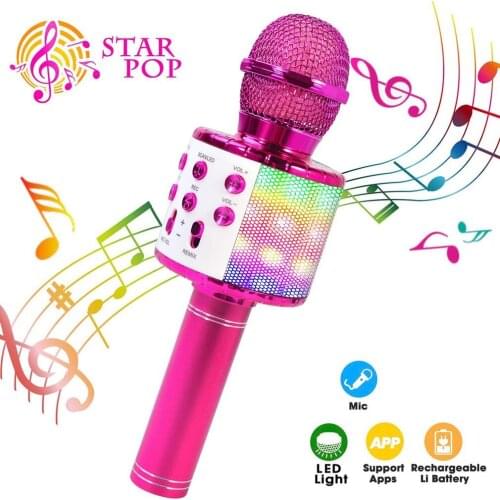 Professional Bluetooth Wireless Microphone Handheld Karaoke Mic USB Mini Home KTV For Music Player Singing Recorder Mic