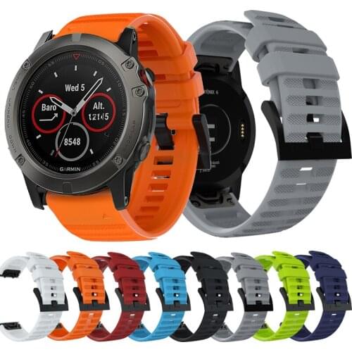 22 26MM Watchband Strap for Garmin Fenix 5 5X 3 3 HR Fenix 6X 6 6S S60 MK1 Watch Quick Release Silicone Easyfit Wrist Band Strap