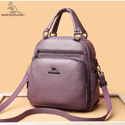 Genuine Leather Women Backpack Luxury Brand Designer School Backpacks Solid Color Bookbag for Teenage Girls Travel Shoulder Bag